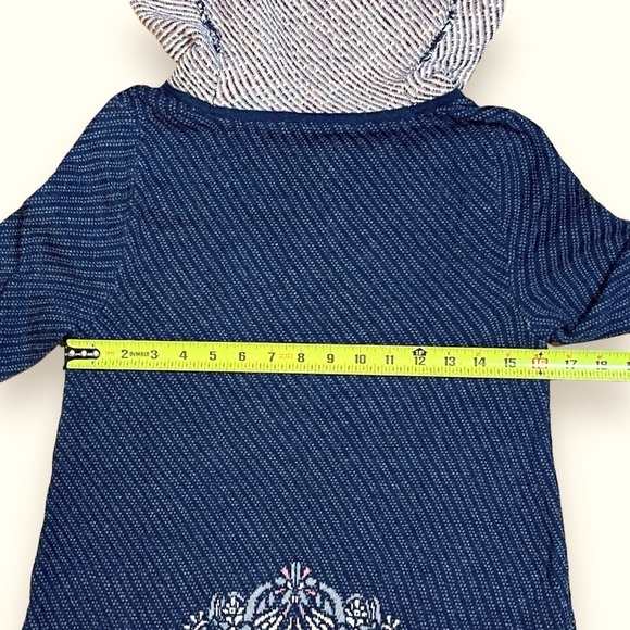 Anthropologie Moth Navy Imperial Garden Tunic Sweater Dress XS Wool Alpaca - Picture 12 of 16